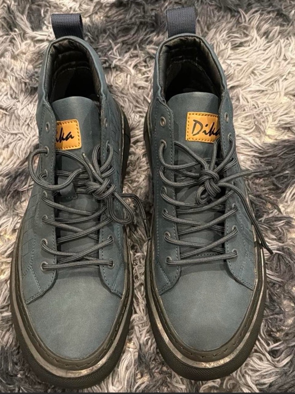 Men’s Navy High-Top Casual Boots